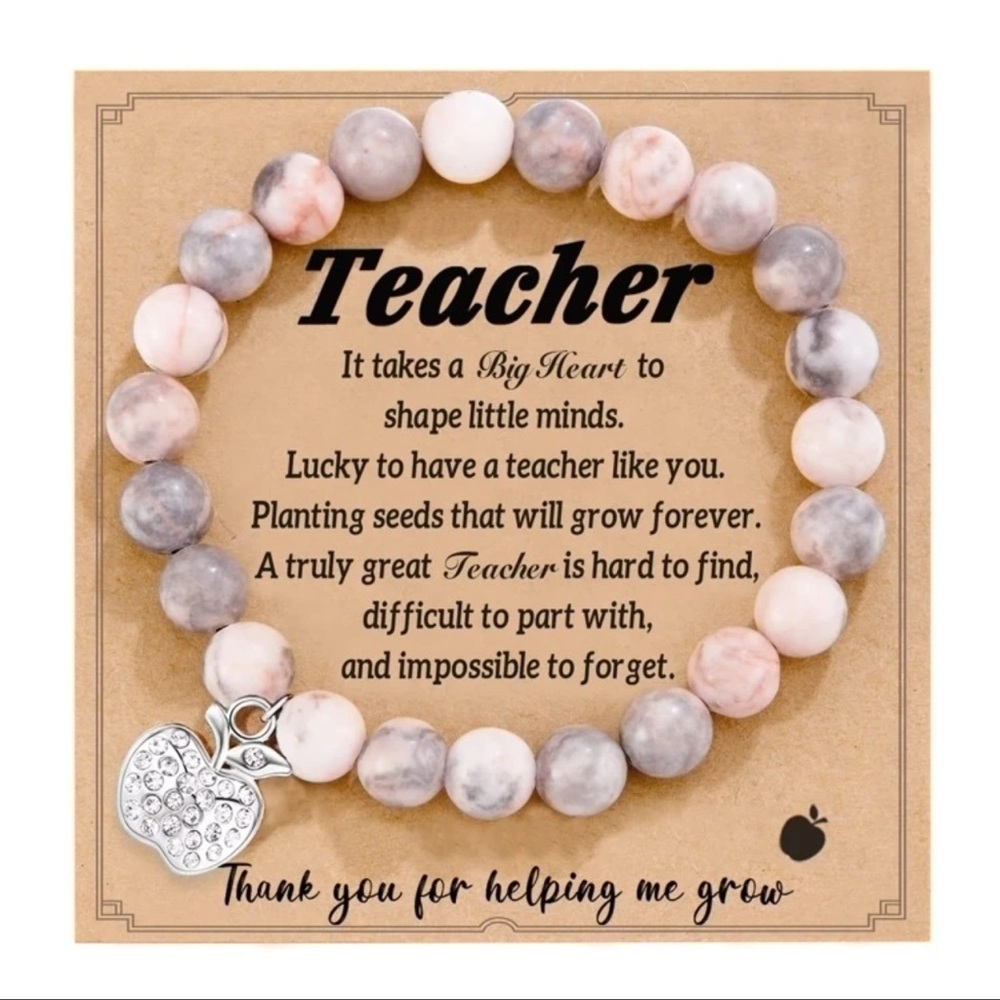 $4 NATURAL STONE TEACHER BEADED BRACELET. NEW. $4 WHEN BUNDLED WITH 3 OR MORE